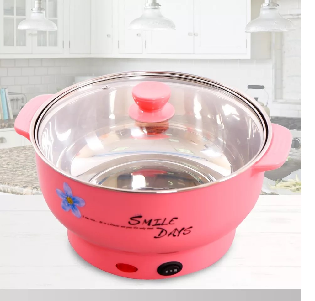 Nồi lẩu điện mini  đa năng chiên, xào, nấu mỳ, nấu lẩu size 28cm (giao màu ngẫu nhiên)