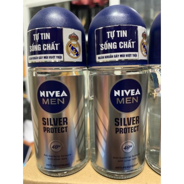 Lăn ngăn mùi Nivea Men phân tử bạc ngăn khuẩn gây mùi vượt trội 50ml