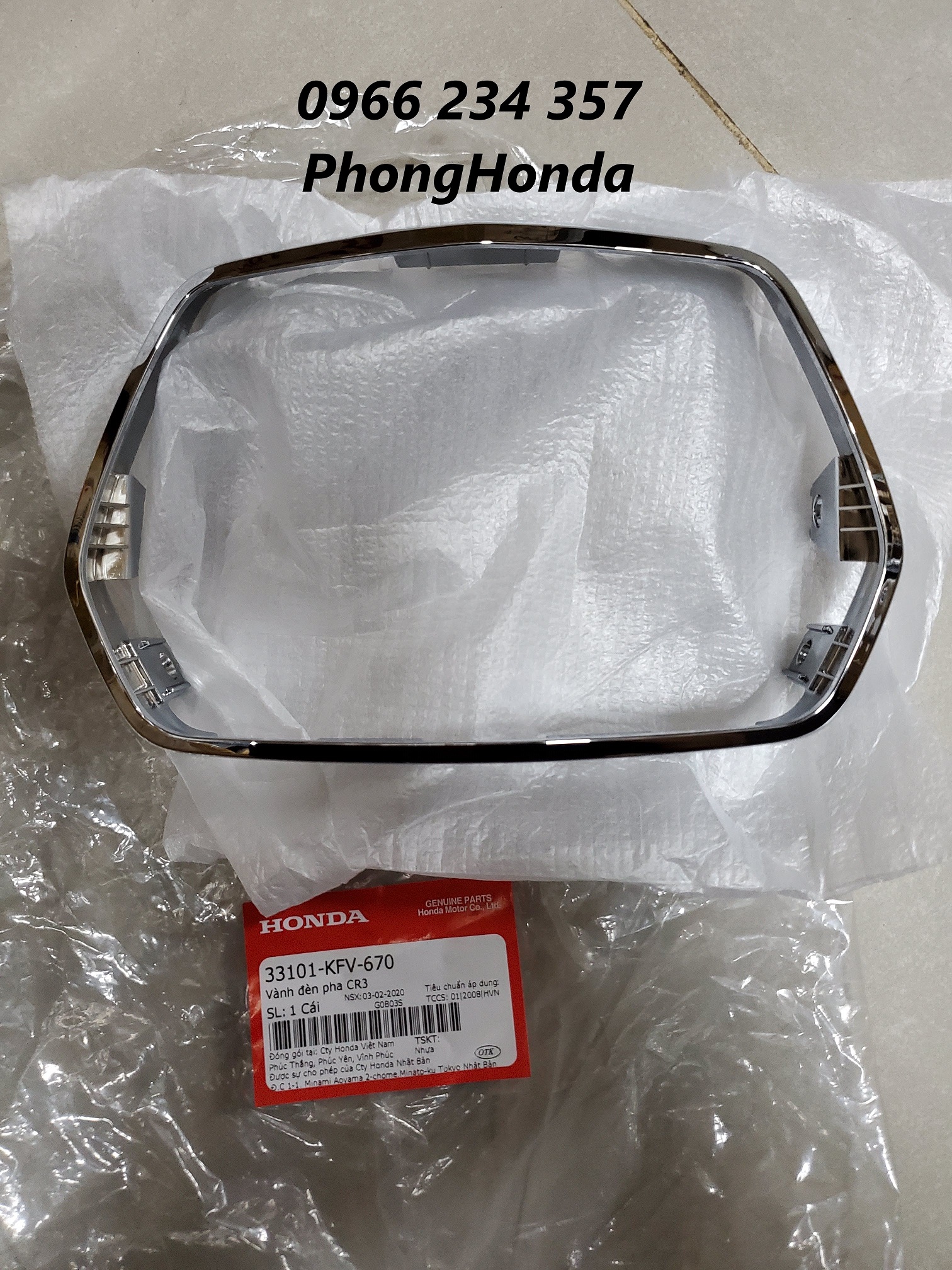 Vành đèn xi super dream đầu lồi chính hiệu honda