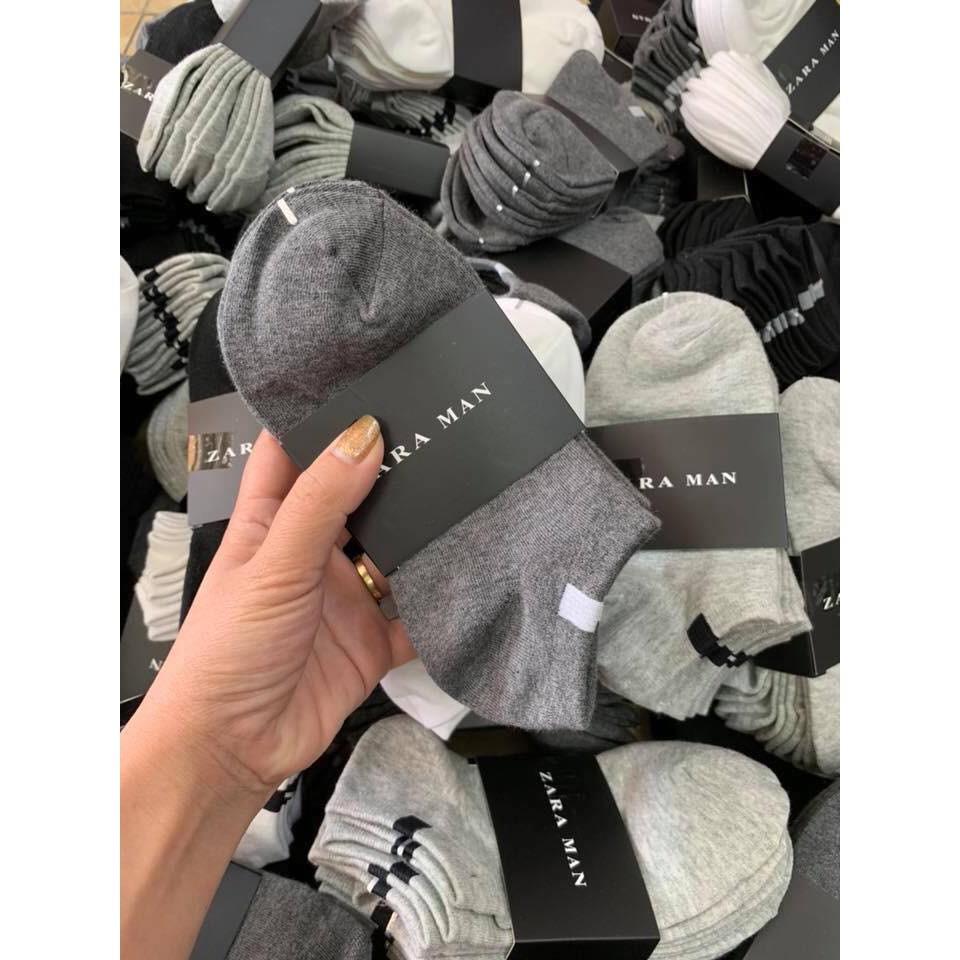 HÀNG CAO CẤP - COMBO 1 LỐC 10 ĐÔI TẤT ZA RA MAN 100% COTTON - VỚ DÀY CO DÃN TỐT - VỚ NAM CAO CẤP GIÁ RẺ THẤM HÚT MỒ HÔI TỐT
