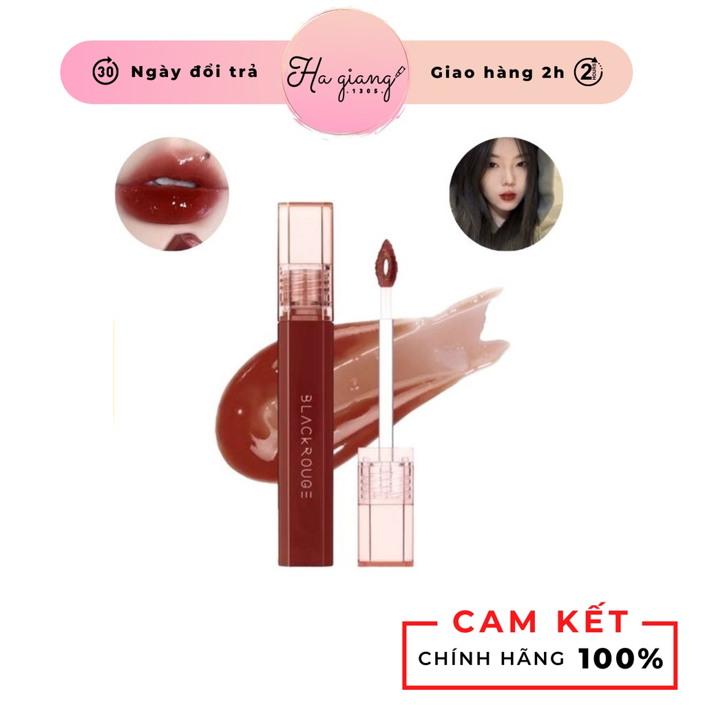 Son tint bóng black rouge half n half water glow hg08- màu đỏ nâu
