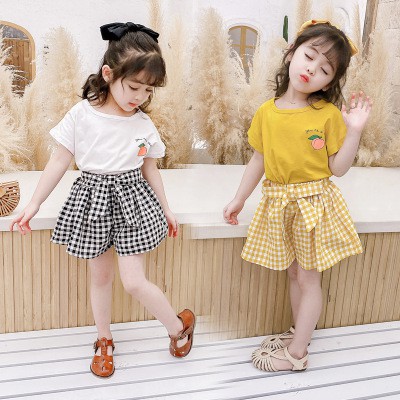 Bộ đồ coton tàu quần giả váy thô kẻ cho bé gái size 7-20kg(cho bé dưới 6 tuổi)(hàng đổ shop)