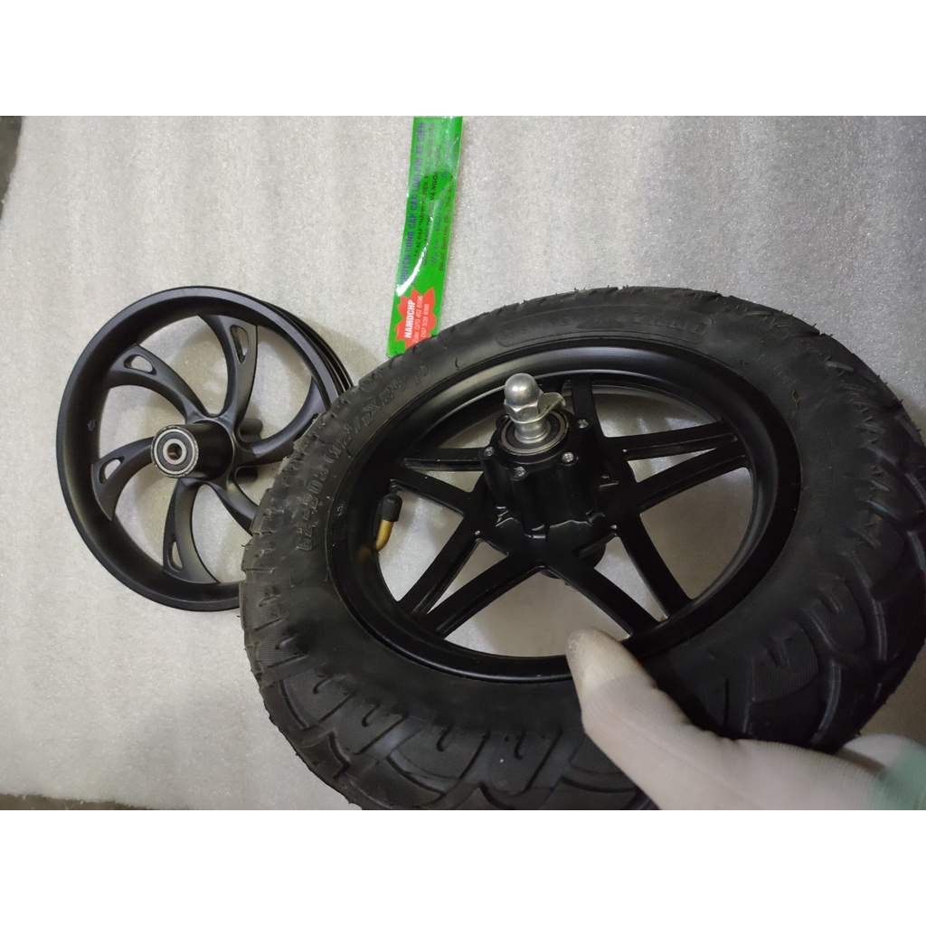 Bánh xe Scooter 12 inch .thông số bánh 12 1/2 x 2 1/4 KÈM TRỤC, bánh xe 3 tấc, chế xe rùa, chế xe ô tô trẻ em chơi