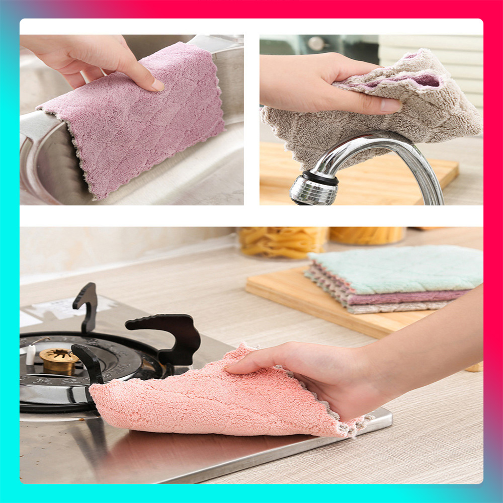 Khăn lau bếp 10 chiếc khăn lau đa năng khăn lau 2 mặt 15x26cm