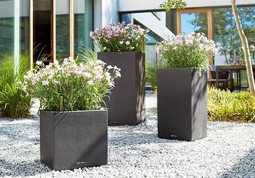 Chậu xi măng đá mài vuông size 40x40cm 3 màu sắc