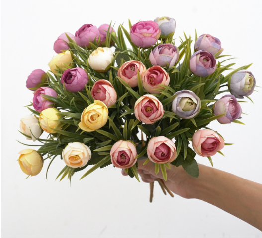 Hoa giả- Chùm hoa trà giả màu sắc trang nhã, tinh tế cực xinh dùng trong decor trang trí nhà cửa, sự kiện