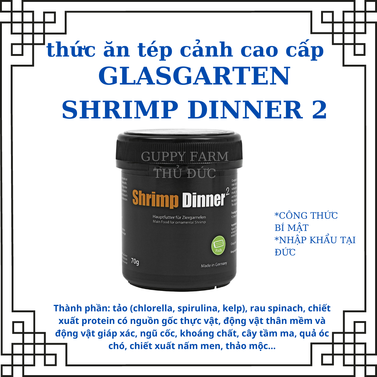 glas garten shrimp dinner 2 70g thức ăn cao cấp cho tép cảnh đến từ Đức