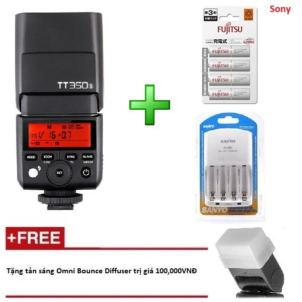 Đèn flash godox tt350s cho sony gn36 auto ttl hss 1/8000s - kèm 4 pin và 1 sạc