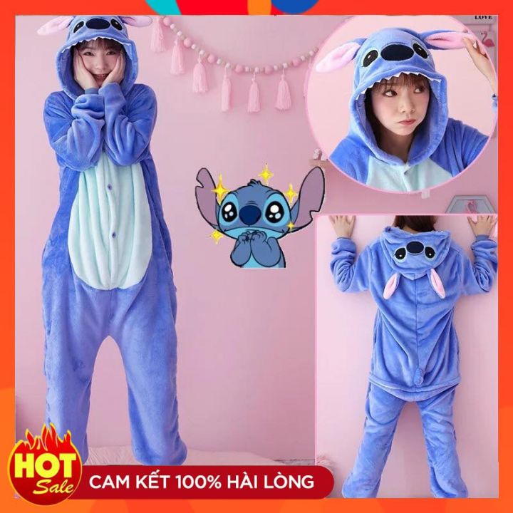 Bộ Đồ Thú Stitch Xanh 💙 FREESHIP 💙 Bộ Đồ Thú Stitch Xanh Giá Rẻ Đủ Size Trẻ Em và Người Lớn