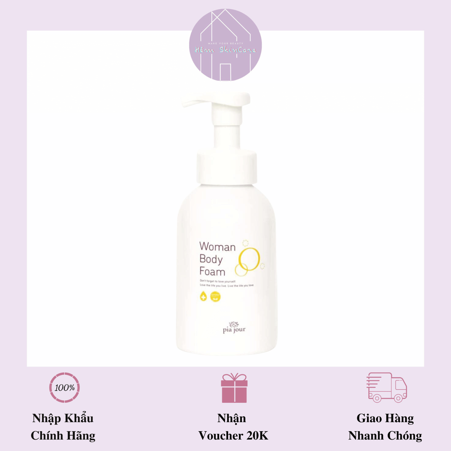 Woman Body Foam Pia Jour - Dung Dịch Vệ Sinh Phụ Nữ Công Nghệ Nhật Bản - 400ml