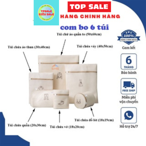 Túi giặt 3 lớp dày dặn giặt quần áo quần lót áo lót áo ngực vớ cao cấp khóa kéo bền, túi giặt đồ máy giặt BỘ 6 túi