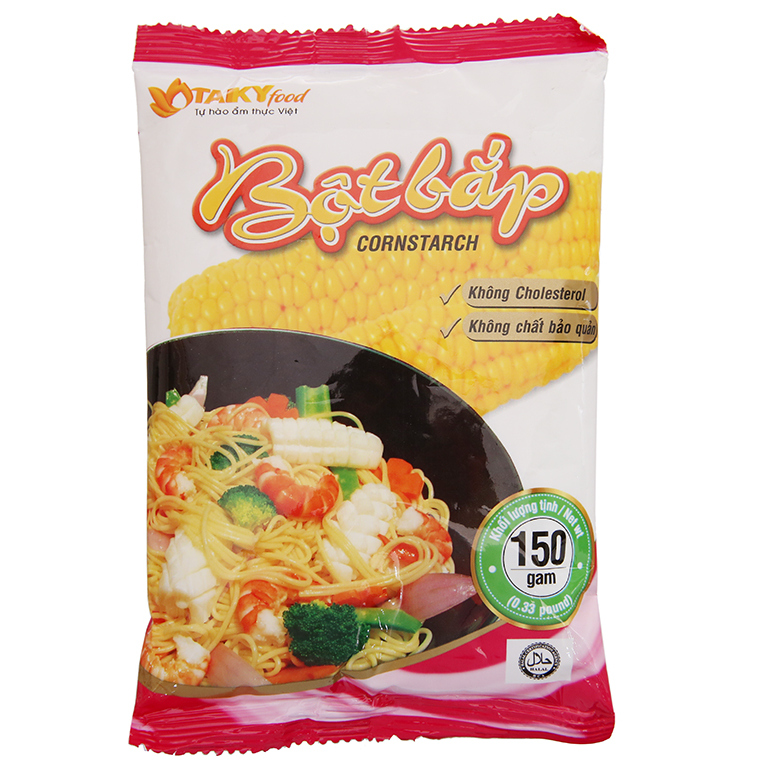 Bột bắp Tài Ký gói 150g tinh chế từ những hạt bắp, thơm ngon đặc trưng mùi bắp non