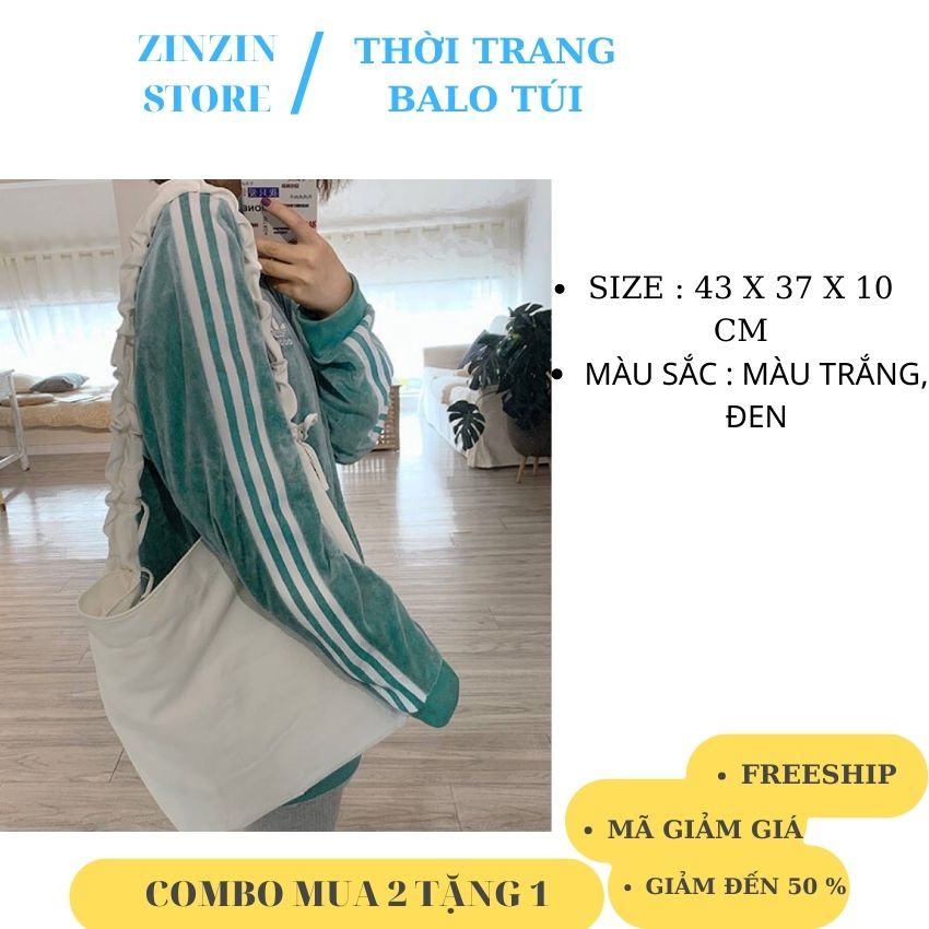 Túi tote, túi vải canvas đựng đồ đi chơi đi học quay đeo dây rút ZINZIN siêu hot ZINZIN M19