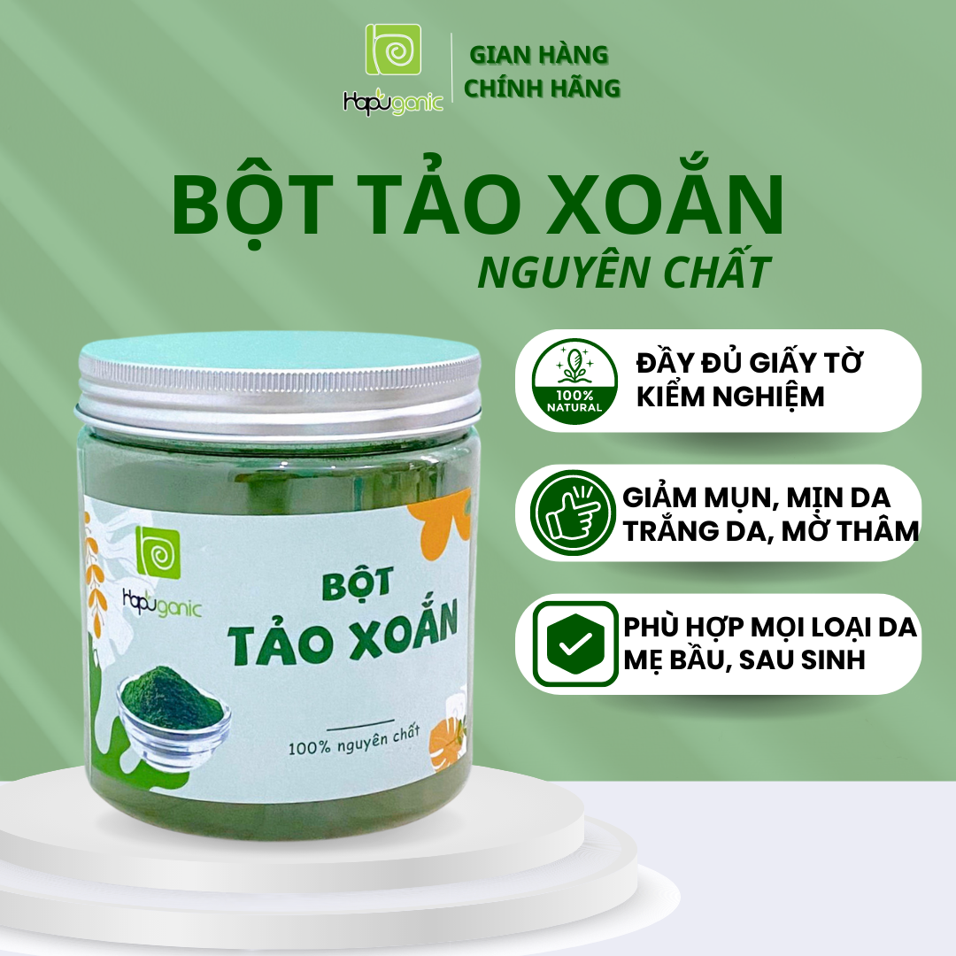 [FREESHIP] [HCM] HŨ Bột Tảo Xoắn Thiên Nhiên [HaPuganic] Bột Thiên Nhiên Đắp Mặt Bột Tảo Xoắn Nguyên Chất giảm Mụn Sáng Da Thanh Lọc Da