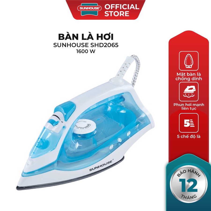 Bàn là hơi sunhouse shd2065 - công suất 1600w - bảo hành 12 tháng
