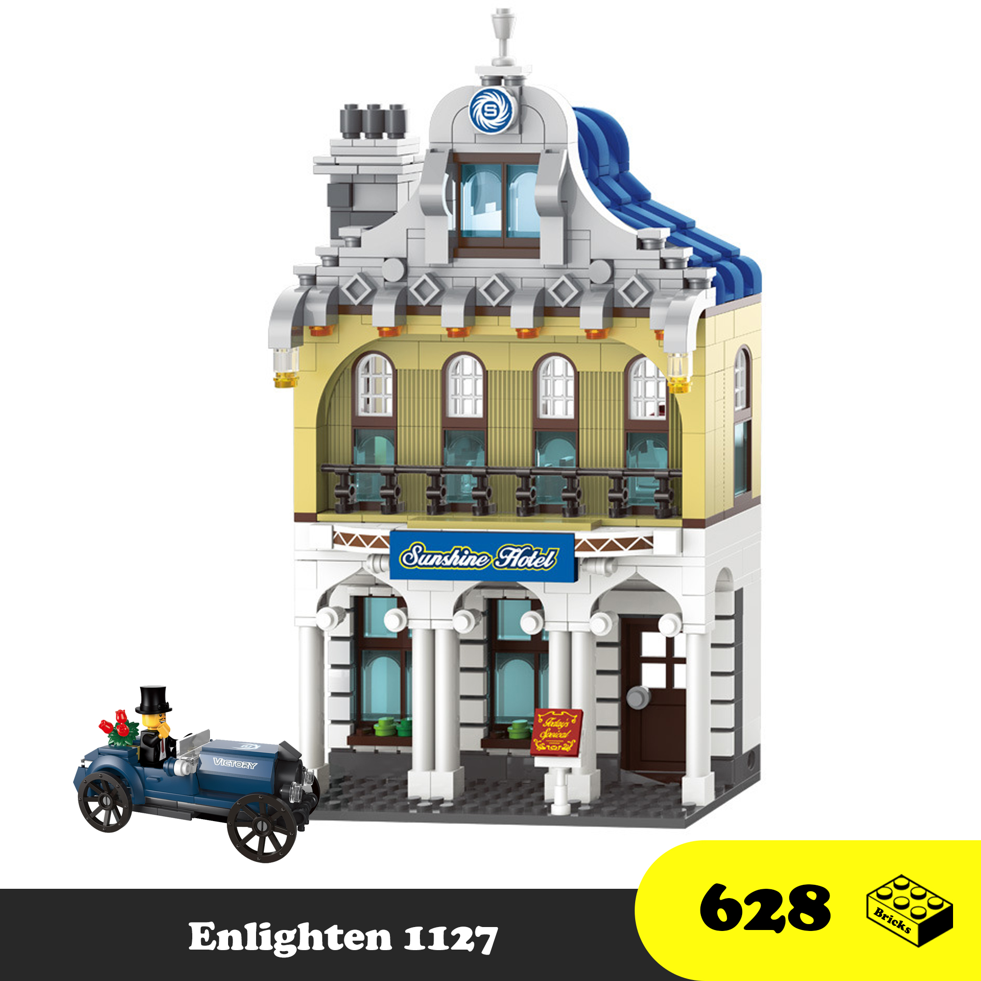 Enlighten 1127 - Đồ chơi Lego lắp ráp Khách sạn ánh mặt trời - Enlighten Sunshine Hotel - Xếp hình xây dựng thành phố