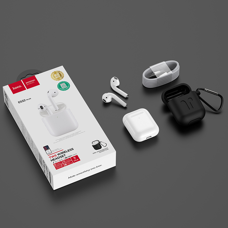 Tai Nghe Bluetooth True Wireless Hoco ES32 - ES32 Plus Original series V5.0 (Trắng) - Hỗ trợ sạc không dây - Có chức năng Định vị đổi tên tai nghe Hàng chính hãng