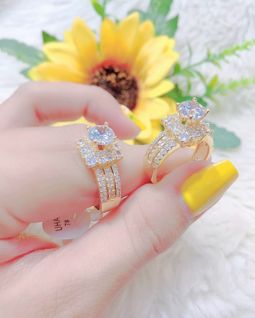 Nhẫn Nữ Mạ Vàng 18K  Đính Xoàn 045R1210 - Mang đi chơi, đi tiệc đều đẹp- Tubi Cony - Tặng Kèm Hộp Trang Sức- nhẫn nữ đẹp, nhẫn nữ thời trang