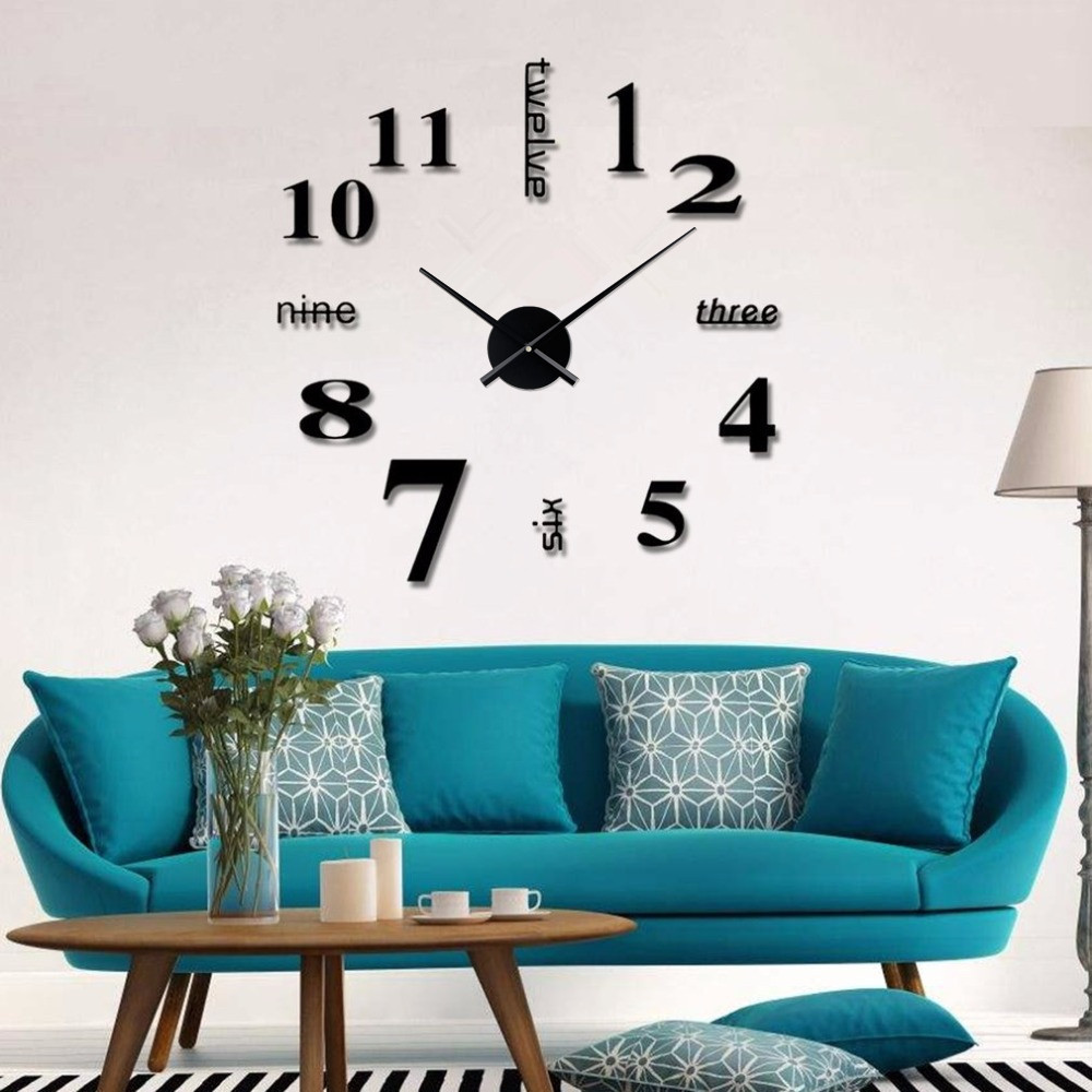 Đồng Hồ Dán Tường 3D Loại lớn trang trí decor siêu đẹp
