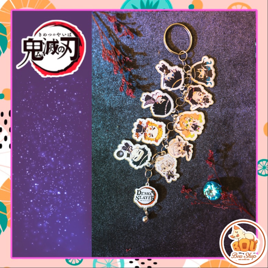 Móc khóa dây Anime Kimetsu No Yaiba / Demon Slayer Trụ cột Acrylic Mica