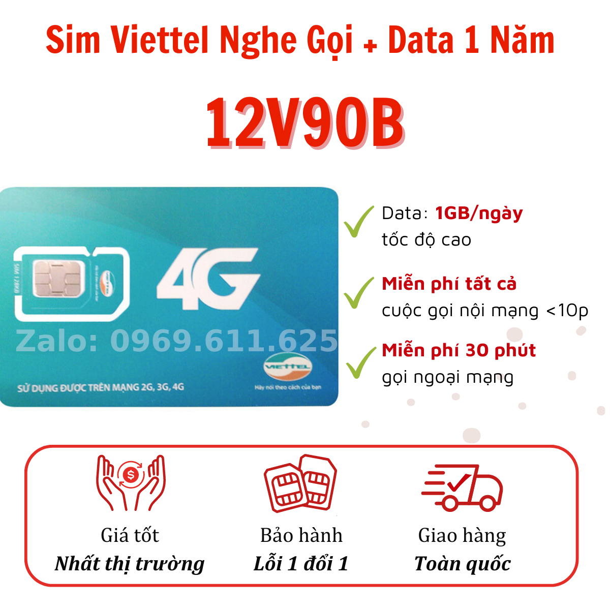 (1 Tỷ Phút Gọi) Sim 4G Viettel 10 số vào mạng trọn gói 1 năm- Tặng ngay 30GB/tháng Nghe gọi tỷ phút xài cả năm không nạp tiền .FREESHIP - CHƯA KÍCH HOẠT.