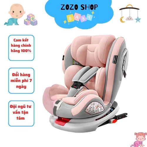 Ghế ngồi ôtô cho bétặng kèm bộ lót ghế 100% cotton, xoay 360, isofix + latch, ghế ngồi cho bé, ghế ô tô trẻ em, ghế ngồi trên xe ô tô