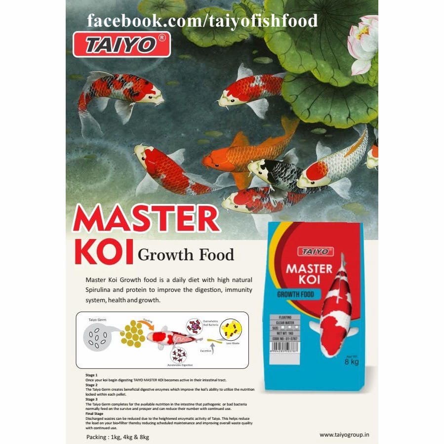 Thức ăn tăng trưởng cho cá koi taiyo master koi túi 1kg-4kg