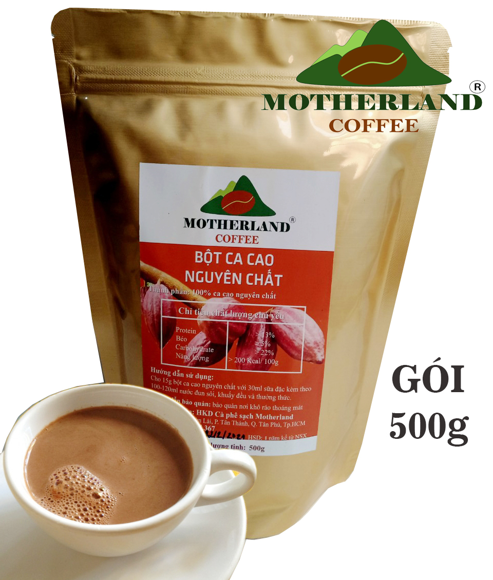 Bột ca cao nguyên chất gói 500g pha uống tại nhà