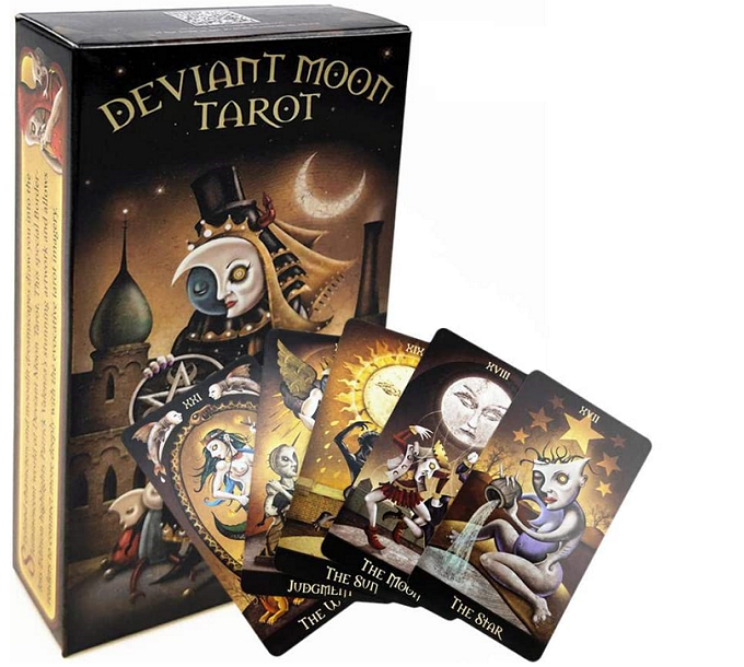 Bộ Bài Deviant Moon Tarot Bản Không Viền Tặng Đá Thanh Tẩy