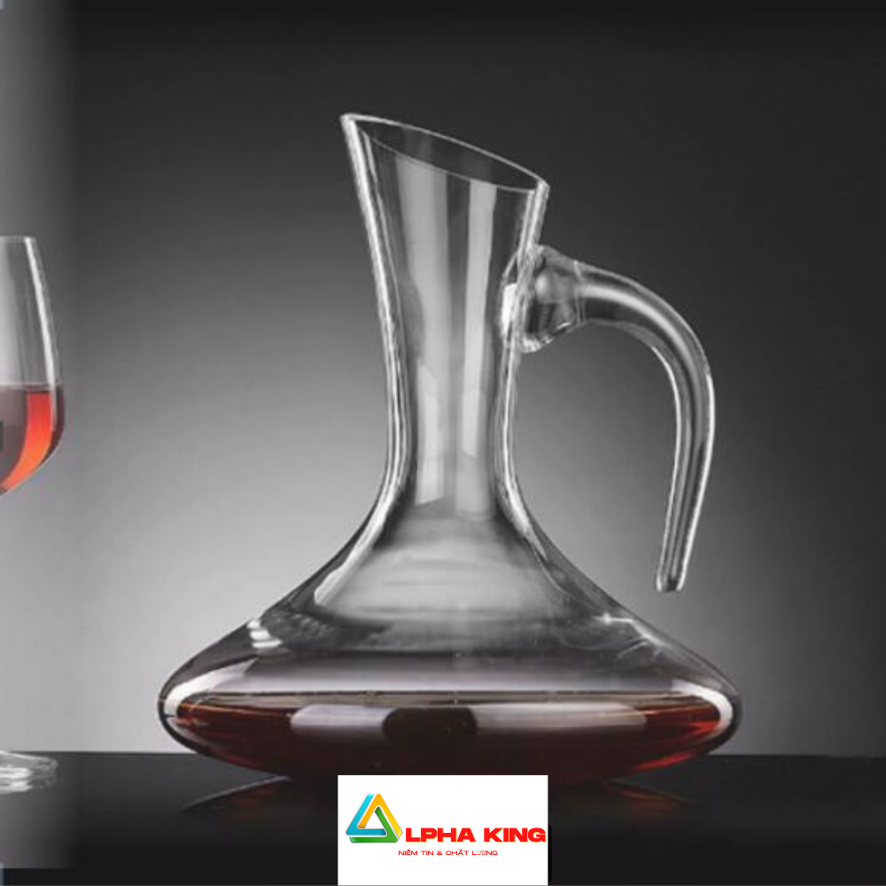Bình thủy tinh cao cấp 1500ml - bình decanter hình bầu có tay cầm trong suốt – alpha kingshop