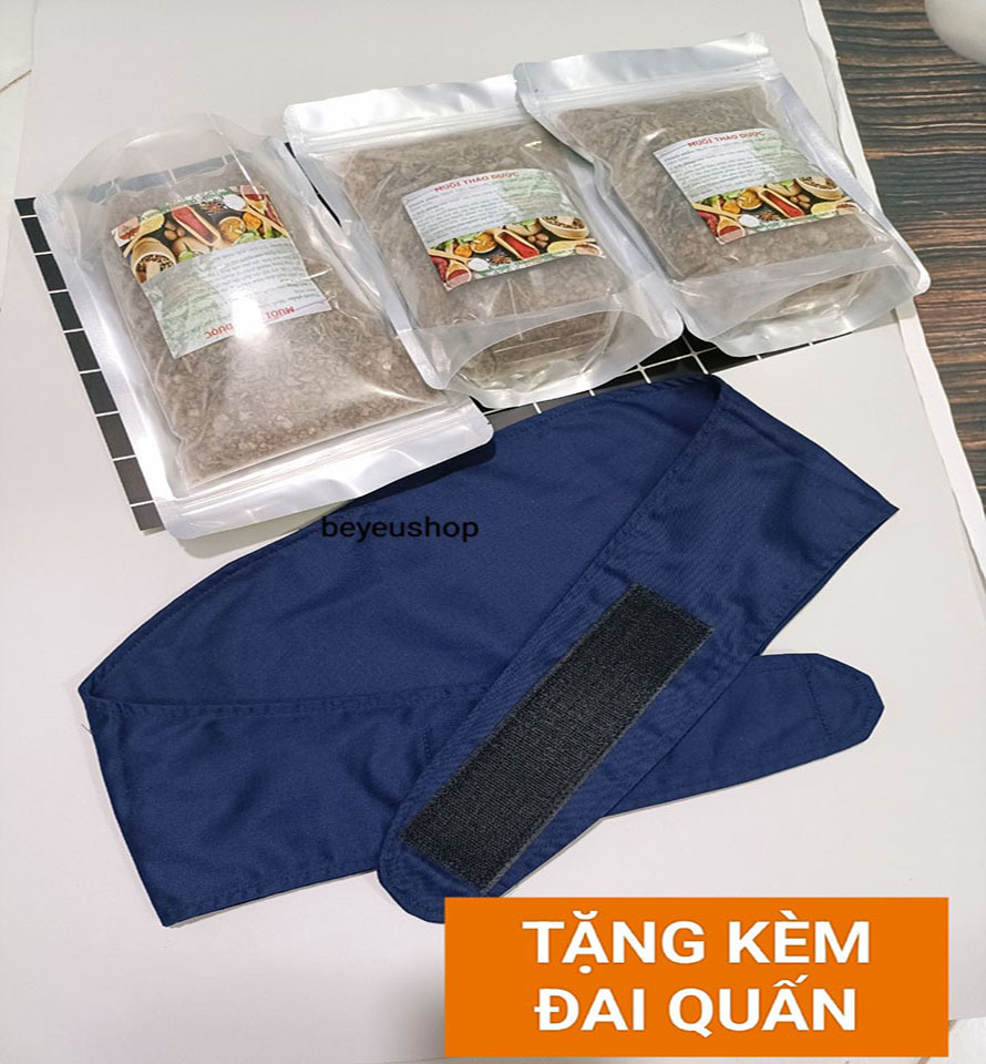 Combo 3 muối thảo dược sau sinh Tặng kèm đai quấn muối