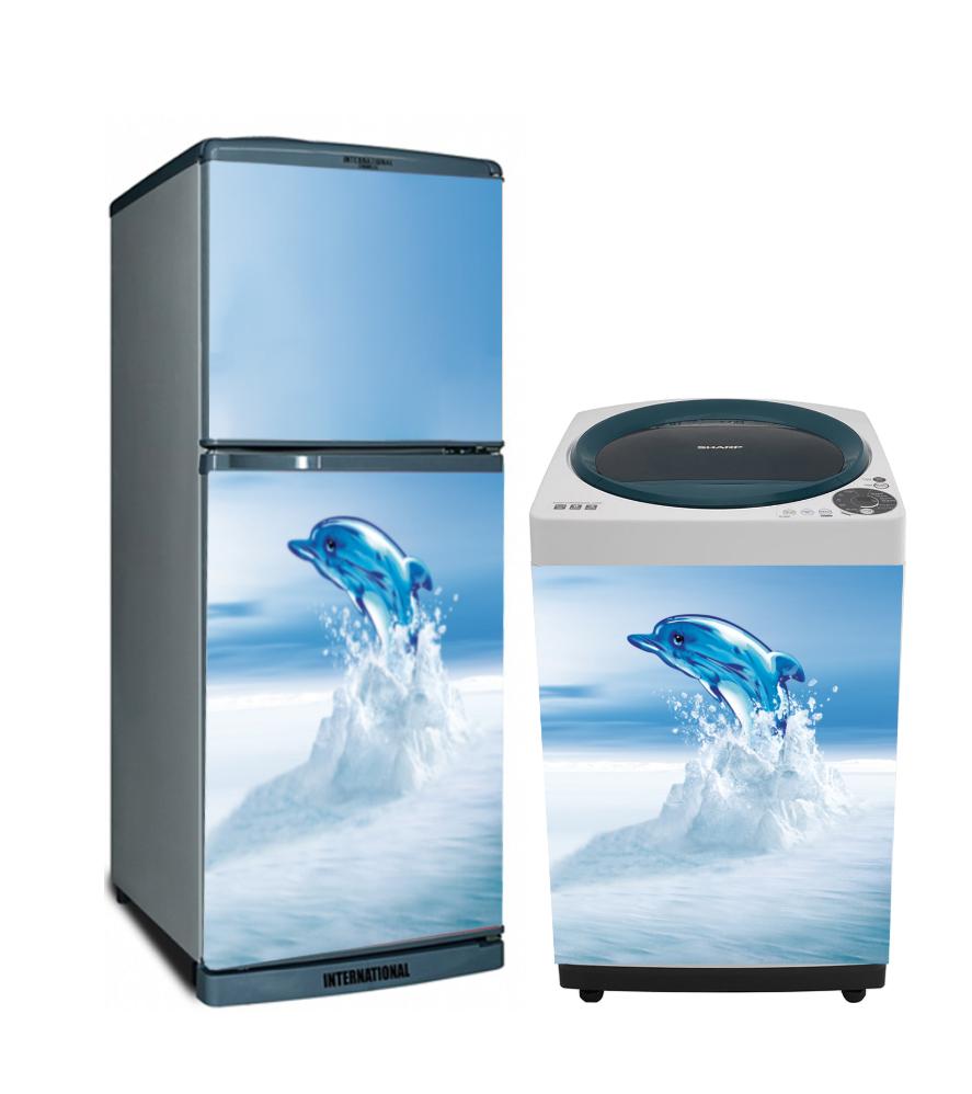 [HCM]Decal combo dán Tủ lạnh và máy giặt-CaHeoNhay