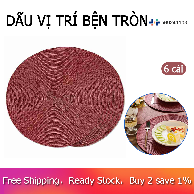 Round Braided Placemats Set of 6 Table Mats for Dining Tables Woven Washable Non-Slip Place Mats 15 Inch