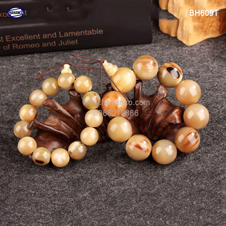 Vòng tay Sừng bò Châu Phi Phong Thủy - Tâm Linh -Thịnh Vượng Sinh Tài Lộc - HAHANCO [BH609T]