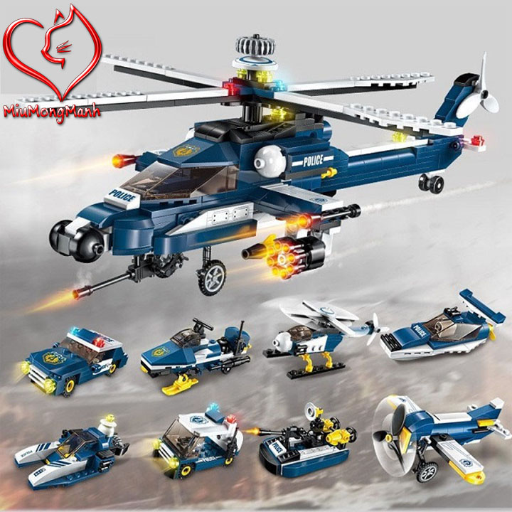 Siêu Trực Thăng 381 Chi Tiết 8 Trong 1 Non-Lego Englighten Qman Đồ Chơi Lắp Ráp Xếp Hình MOC DIY