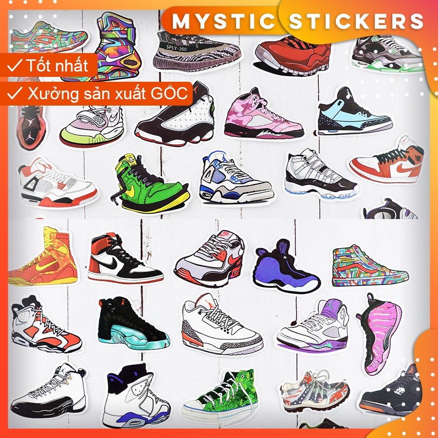 [GIÀY SNEAKER] 100 Sticker chống nước /Hình dán/Decal ,dán xe laptop mũ bảo hiểm vali...