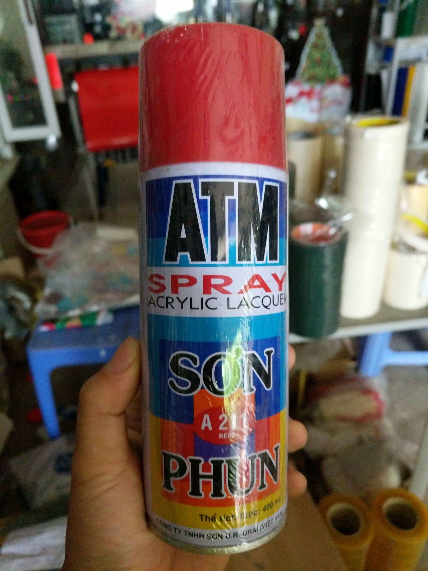 Sơn xịt màu pha sẵn atm a211 400ml màu đỏ .