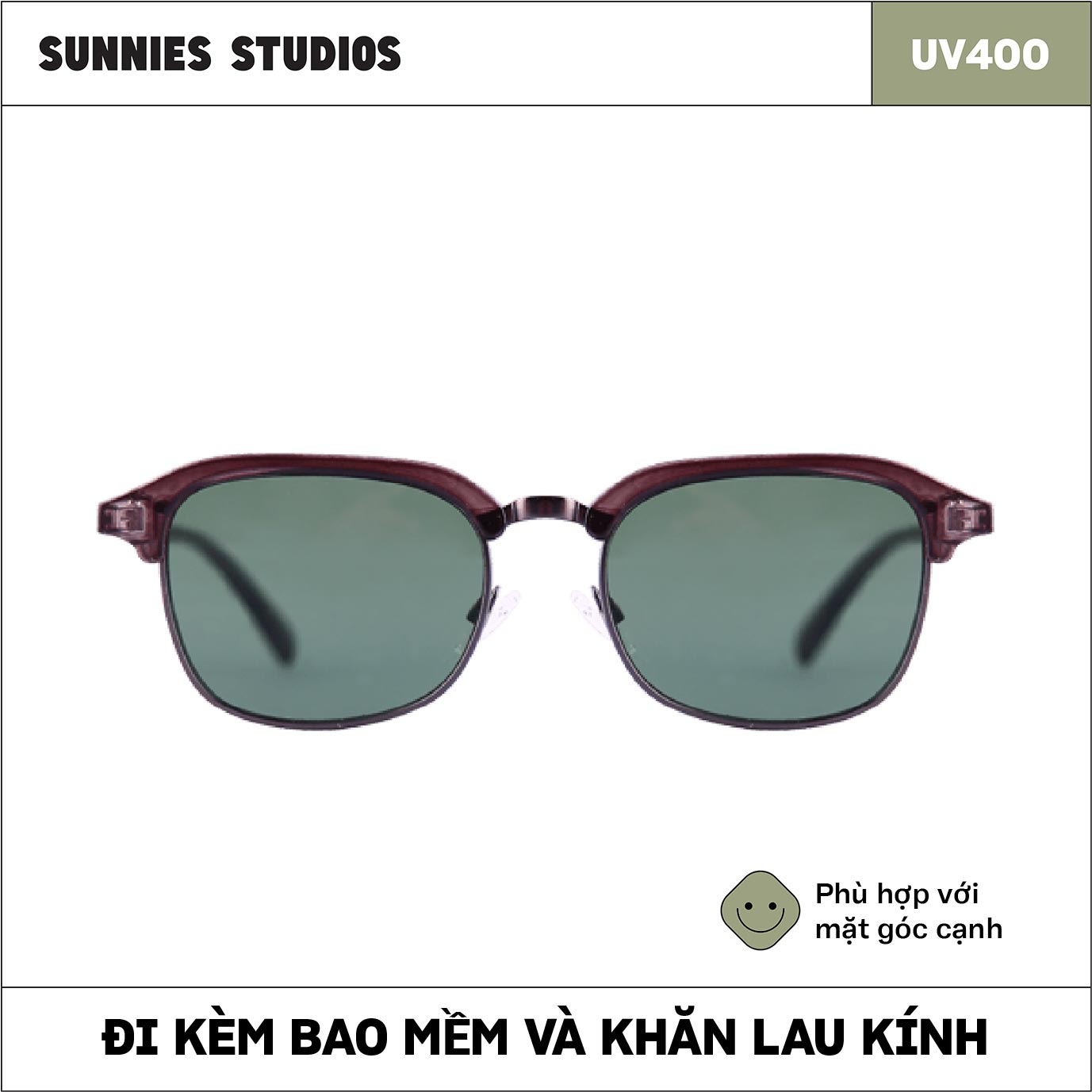 Kính mát Sunnies Studios Gọng Vuông Castro in Graphite