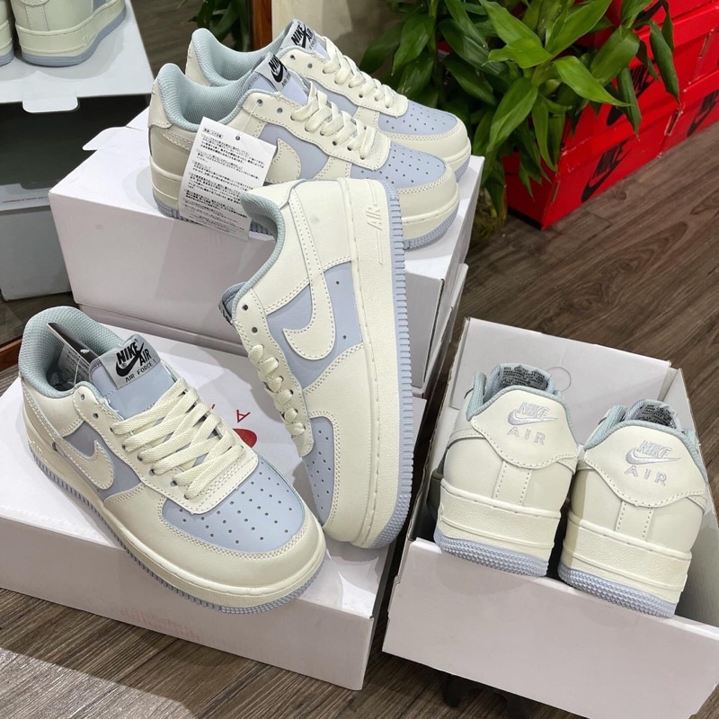 Giày Thể Thao Af1, Giày Sneaker Airforce One Xanh Trắng Nam Nữ Fullbox |  