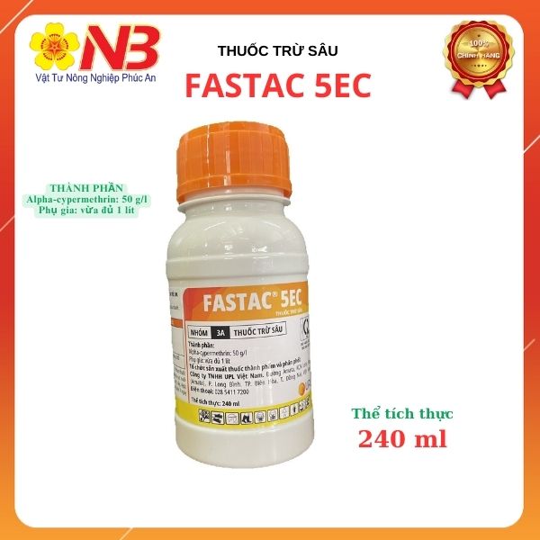 Thuốc trừ sâu FASTAC EC (Alpha- cypermethrin g/l)- 240ml -chuyên trừ sâu miệng nhai, chích hút - UPL