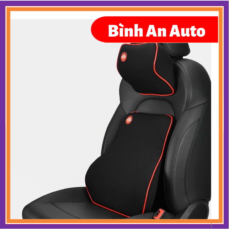 Bộ gối tựa đầu + tựa lưng cao su non cao cấp trên xe ô tô