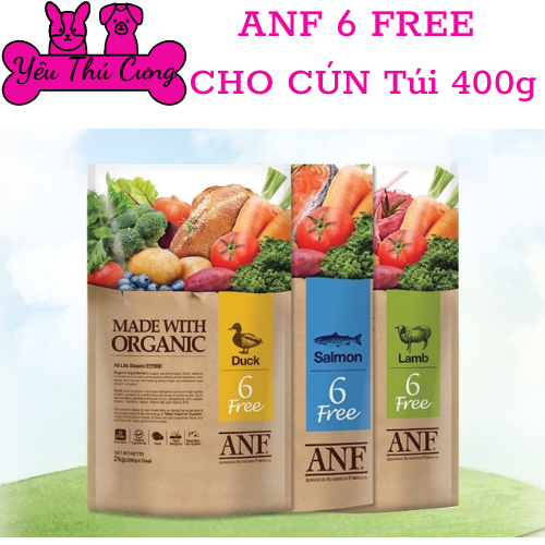 Thức ăn hạt hữu cơ anf cho chó mọi lứa tuổi gói 400g yêu thú cưng