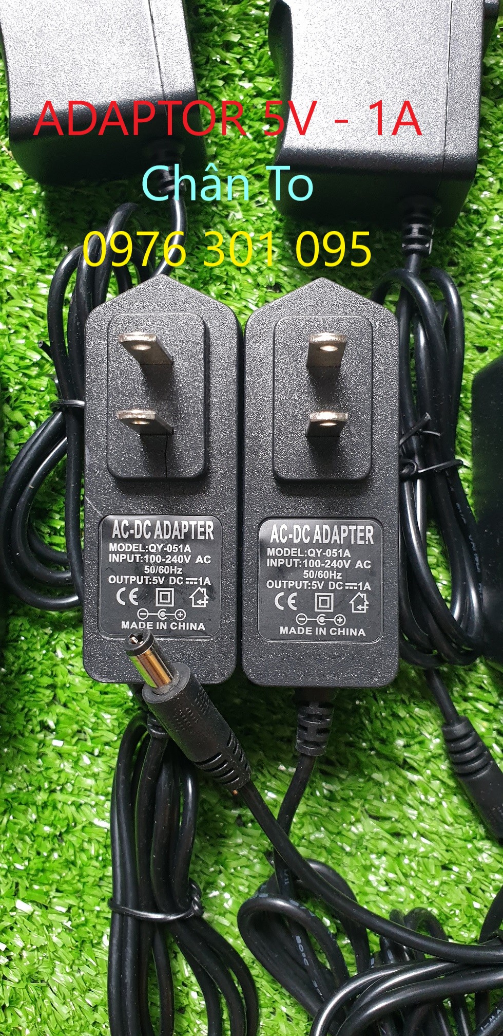 NGUỒN adapter 5V - 1A(nhựa) Jack 5.5*2.1mm (chân to)