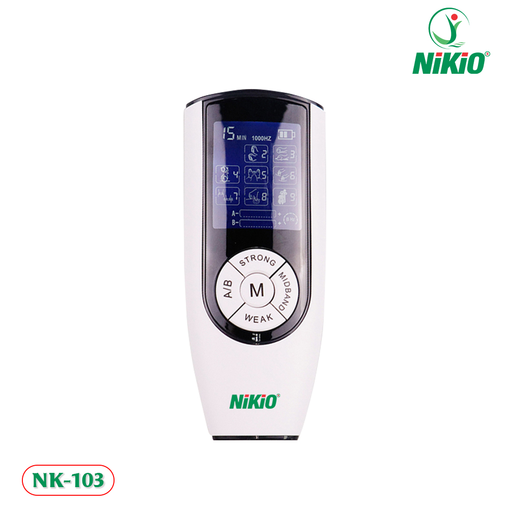 Máy Massage Xung Điện, Mát Xa Trị Liệu Nikio NK-103 - 4 Miếng Dán Matxa Thư Giãn Toàn Thân, 9 Chế Độ, 15 Cường Độ, Pin Sạc Tiện Lợi