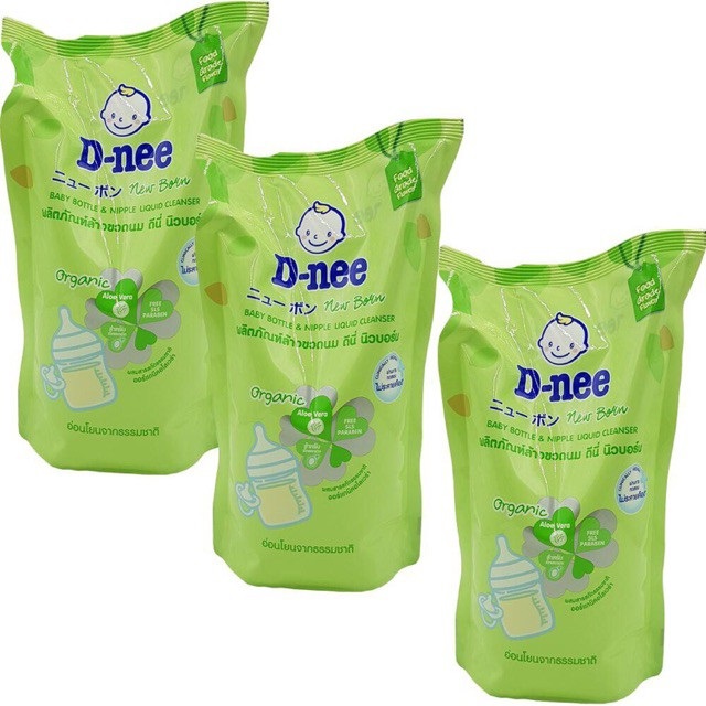 Combo 3 túi nước rửa bình sữa dnee 600ml/TúI