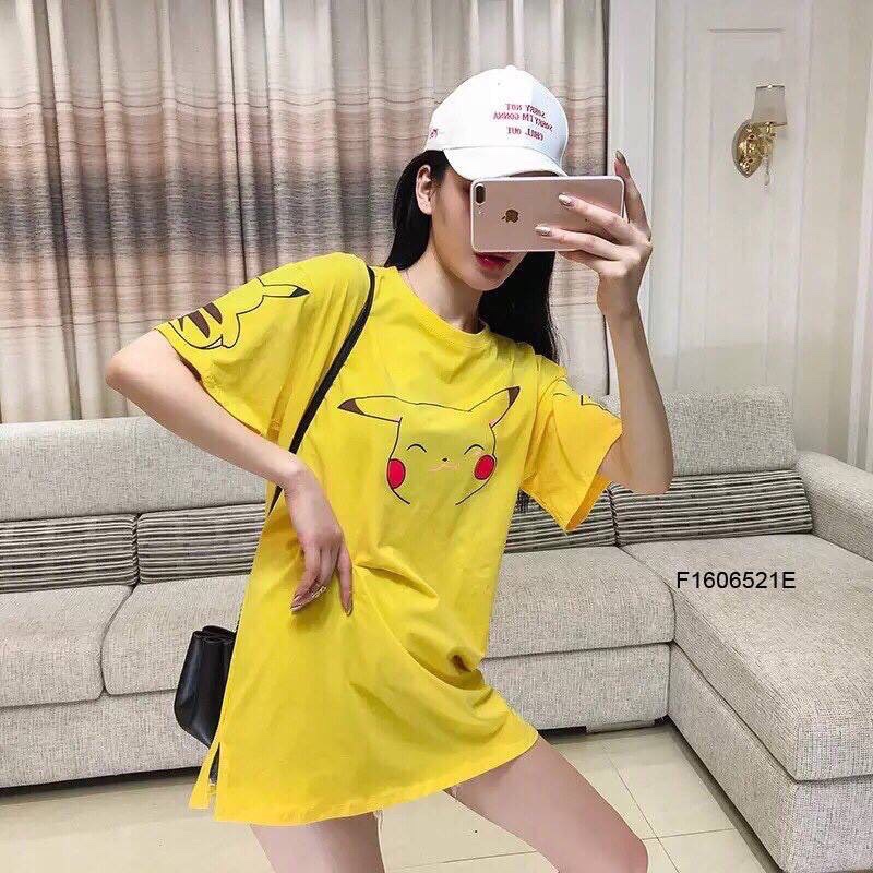 Áo thun nam nữ fom rộng in hình pikachu cực dễ thương