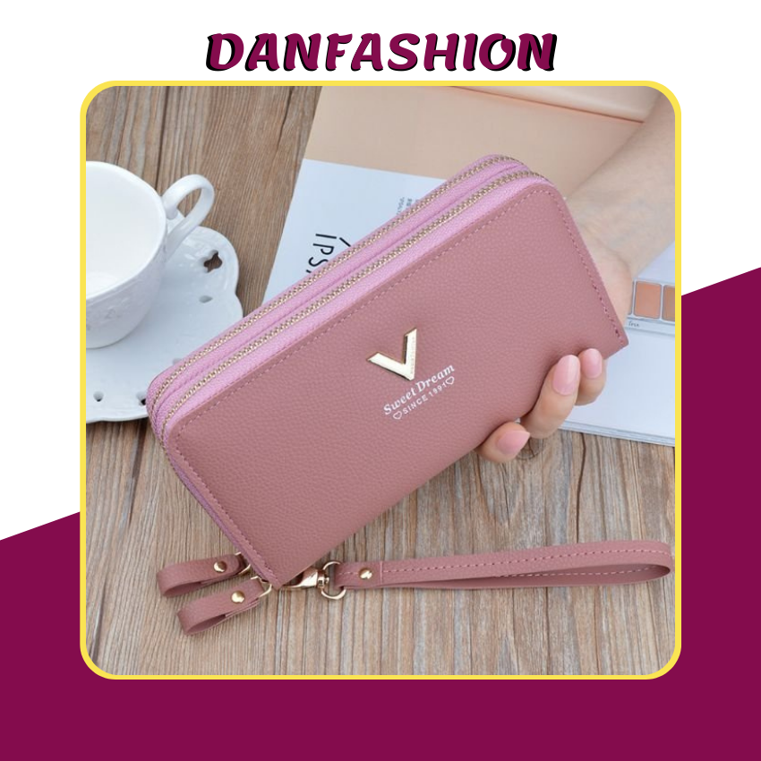 Ví nữ cầm tay đẹp hai khóa kéo V dream VD03