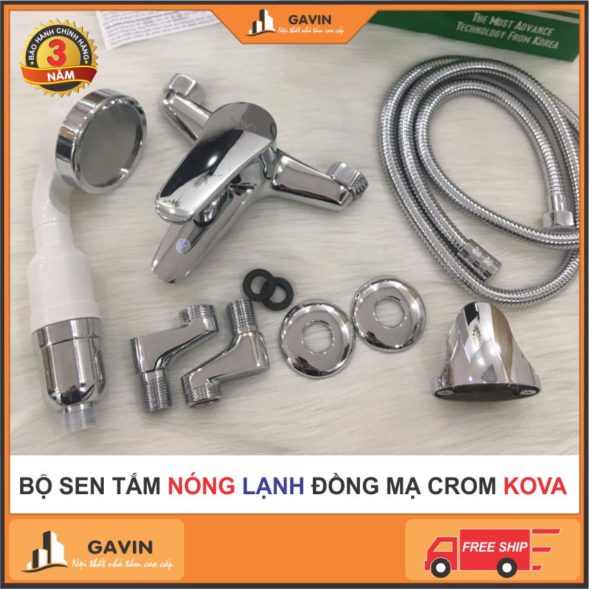 Sen tắm, vòi hoa sen KOVA 02S đồng mạ crom nước khỏe