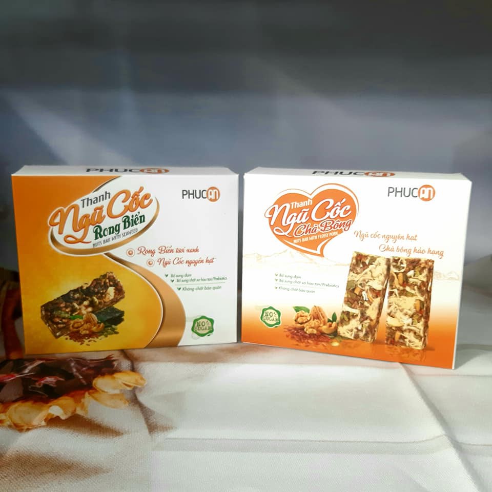 Combo 2 Hộp Thanh Ngũ Cốc Phúc An - Tròn Vị - Ngũ Cốc Thơm Ngon - Chà Bông Hảo Hạng- Rong Biển Bổ Dưỡng - Mỗi Hộp 110G|2 Hộp Chà Bông