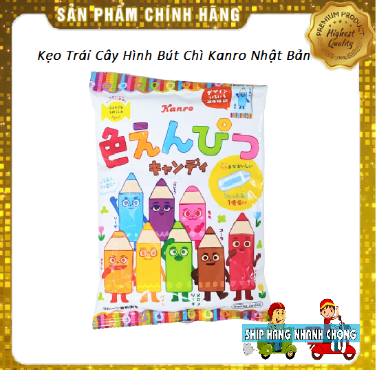 Kẹo cứng trái cây hình bút chì Kanro gói 80gr